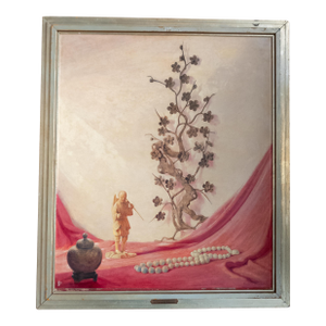 Mid-Century Chinoiserie Still Life Painting by Lorentz Kleiser