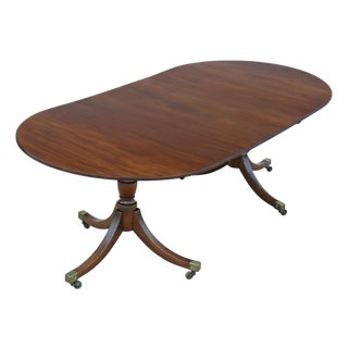 Antique D End Twin Pedestal Dining Table, 19th Century For Sale