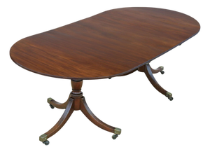 Antique D End Twin Pedestal Dining Table, 19th Century