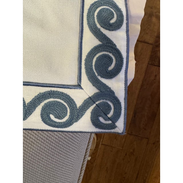 Custom Made Coastal Roman Shade With Samuel & Sons Maui Trim, Inside Mount For Sale - Image 4 of 12