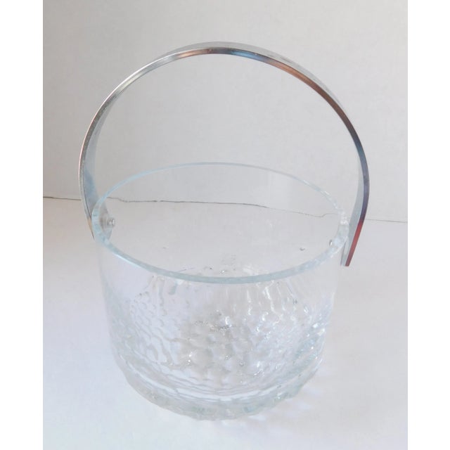 Mid-Century Modern Mid-Century Crystal Ice Bucket With Silver Metal Handle For Sale - Image 3 of 10