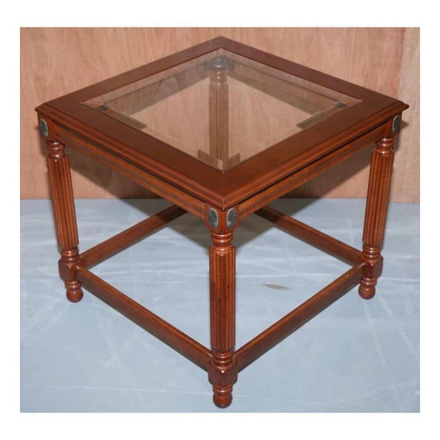 Regency Style Glass Top Side Tables, Set of 2 For Sale - Image 9 of 10