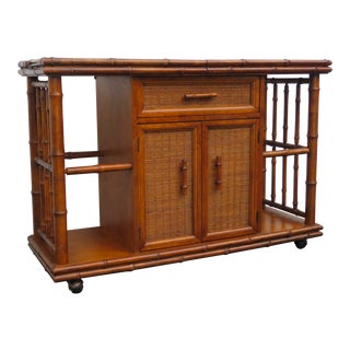 American of Martinsville Bar Buffet Server Faux Bamboo For Sale