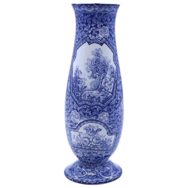 Blue Ceramic Vase by Franz Anton Mehlem, 1800s For Sale - Image 5 of 5