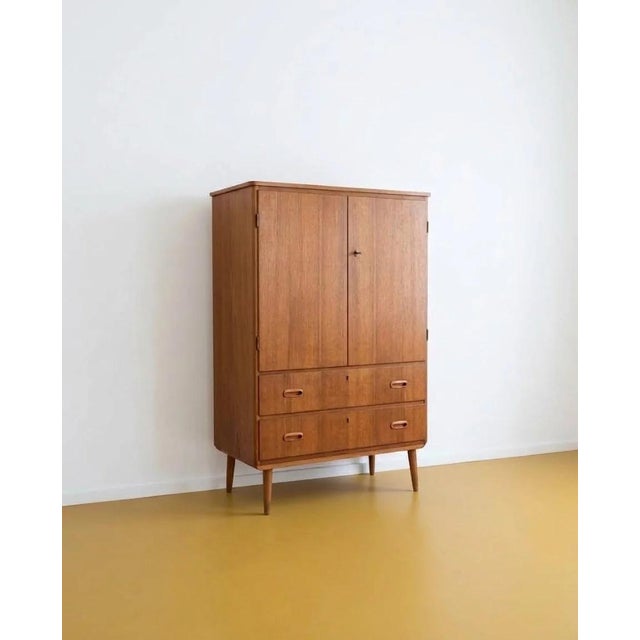 Danish Teak Wardrobe with Hinged Doors, 1950s For Sale - Image 6 of 6