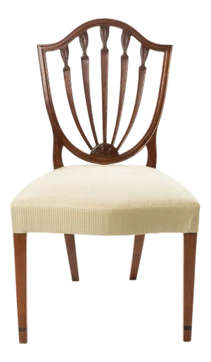 American Mahogany Shield Back Side Chair with Upholstered Serpentine Seat