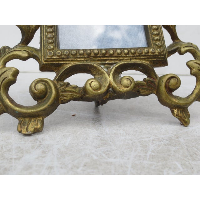 Brass Cast Brass Victorian Photo Frame For Sale - Image 8 of 8