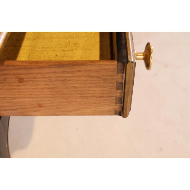 Black French Louis XV Black Ebonized Bureau Desk With Leather Top by Bodart For Sale - Image 8 of 10