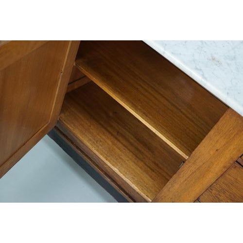 Large Antique Art Deco German Oak & Marble Chocolate Shop Counter, 1920s For Sale - Image 17 of 18