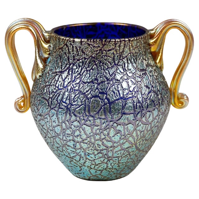 Art Nouveau Vase with 2 Handles from Loetz, Former Austria-Hungary, 1909 For Sale