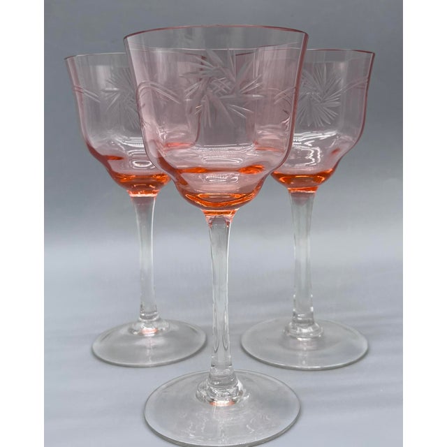 Art Nouveau Faceted Wine Glasses with Star Design, 1920s, Set of 6 For Sale - Image 11 of 17
