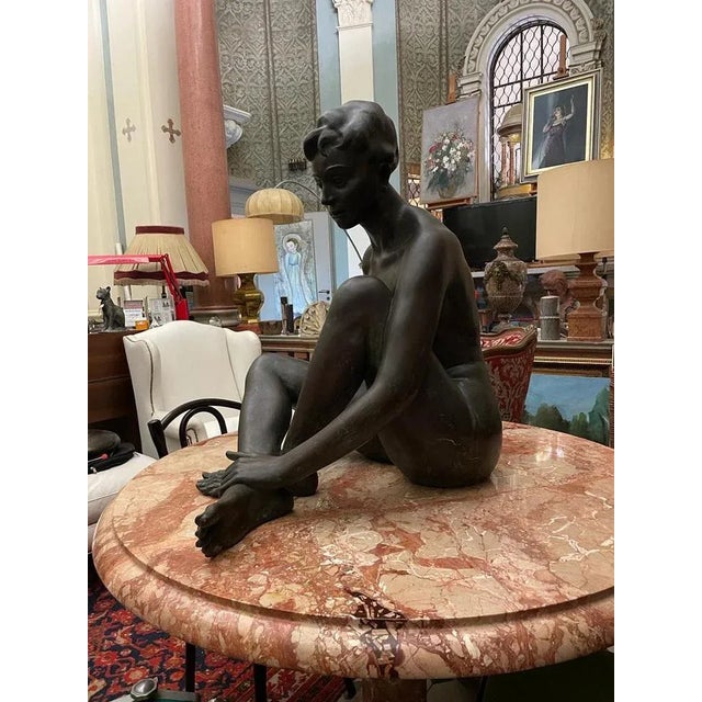Metal Bruni Bronze Women's Bronze Sculpture, 1920s For Sale - Image 7 of 10