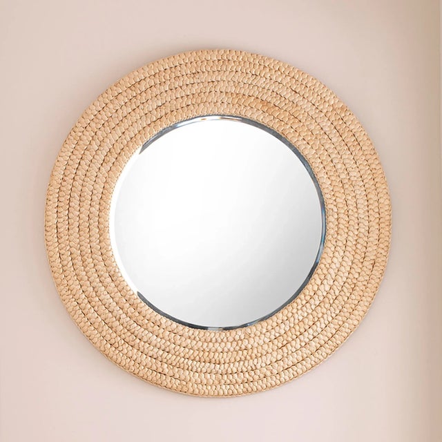2020s Lifestyle by JY Meadow Braided Seagrass Mirror For Sale - Image 5 of 9
