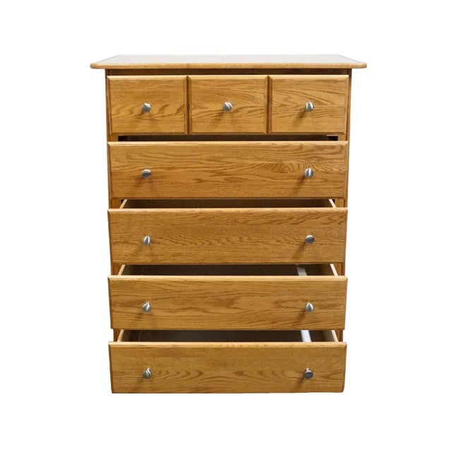 Late 20th Century Ragazzi Furniture Solid Oak Early American Country 36" Chest of Drawers - Made in Quebec For Sale - Image 5 of 12