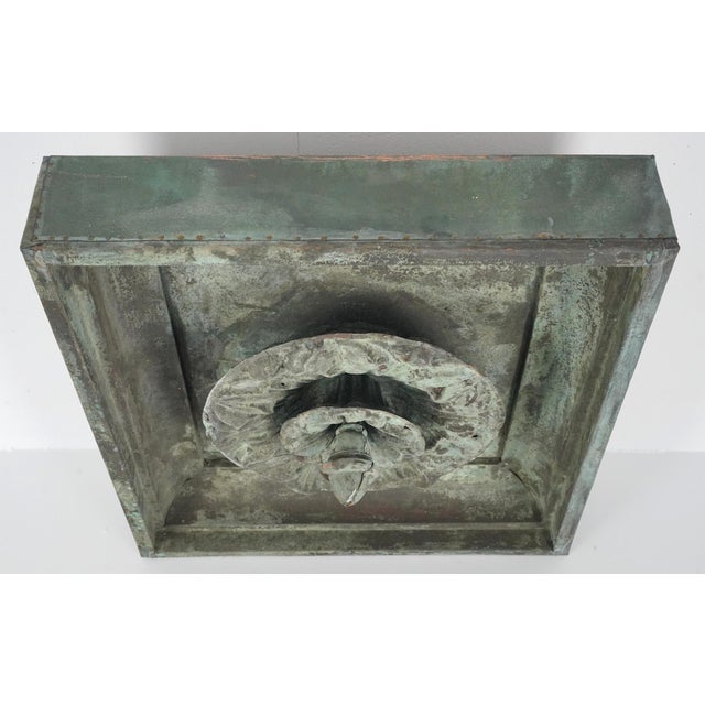 Verdigris Early 20th Century Copper Rosette Architectural Element For Sale - Image 8 of 14