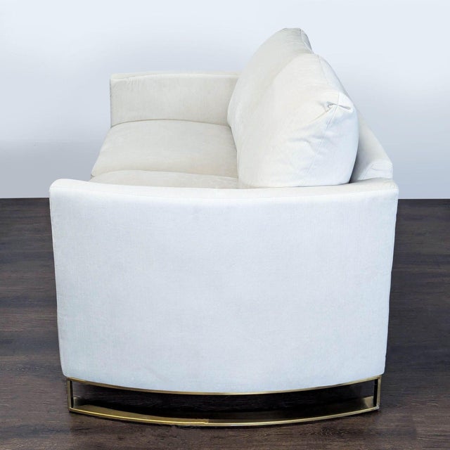 Modern Coaster Corliss Modern Loveseat With Gold Metal Base For Sale - Image 3 of 8