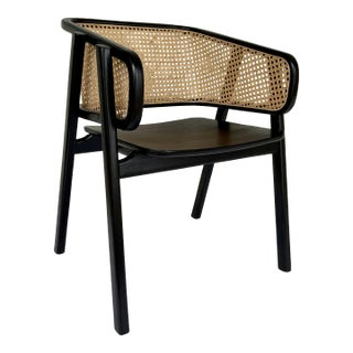 Noir Co. Modern Black Lacquer Caned Delphi Accent Char For Sale