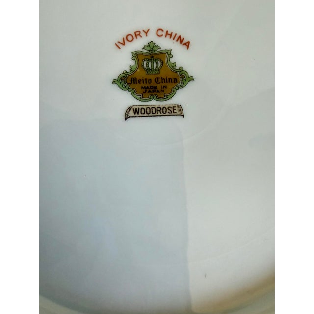1950s Meito China “Woodrose” Floral Luncheon Plates, Made in Japan – Set of 6 For Sale - Image 10 of 10
