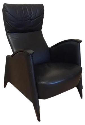 Black Leather Armchair, 1980s