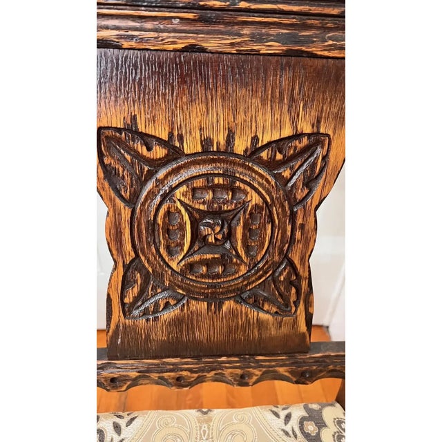 Wood 1930s Feudal Oak Chairs by Jamestown Lounge Company - Set of 4 For Sale - Image 7 of 11