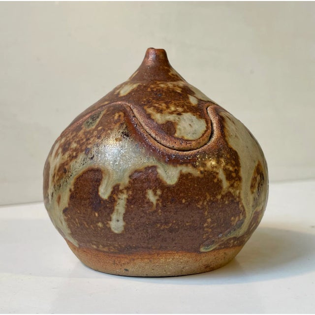 Brutalist Glazed Onion Trinket Jar in Stoneware by Søren Visby, 1970s For Sale - Image 3 of 9