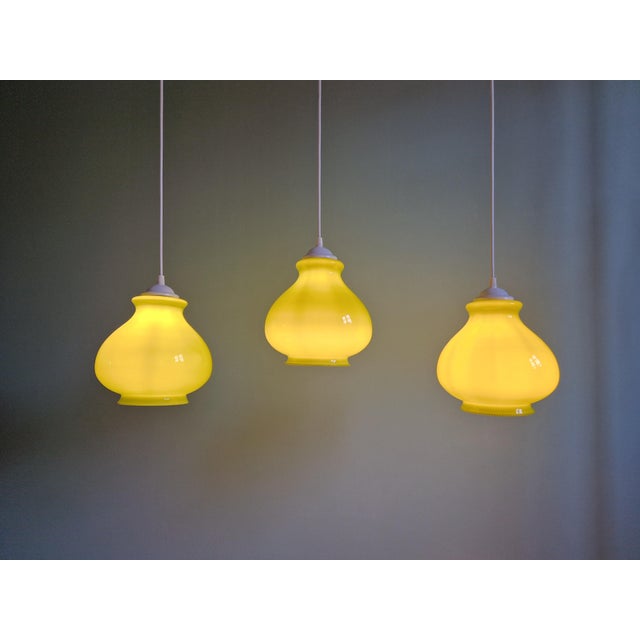 Vintage Pendant Light in Green Opaline, 1960s For Sale - Image 16 of 17