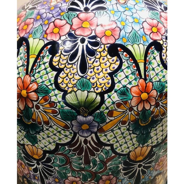Ceramic Monumental Urns 63" H Talavera Ceramic Mediterranean Decor-A Pair For Sale - Image 7 of 9