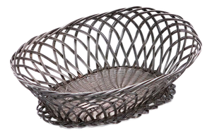 Elliptical Silver Wire Basket