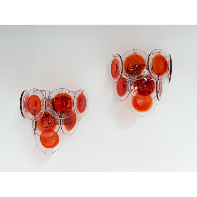 Vintage Italian Murano Glass Wall Lamps, 1970s, Set of 2 For Sale - Image 4 of 17