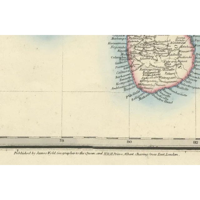Paper Large Antique Map of India Post Roads and Dak Stations by James Wyld, 1855 For Sale - Image 7 of 13