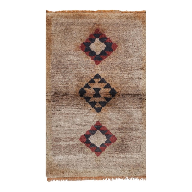 Vintage Angora Wool Turkish Shaggy Rug 3'1'' X 4'9'' For Sale