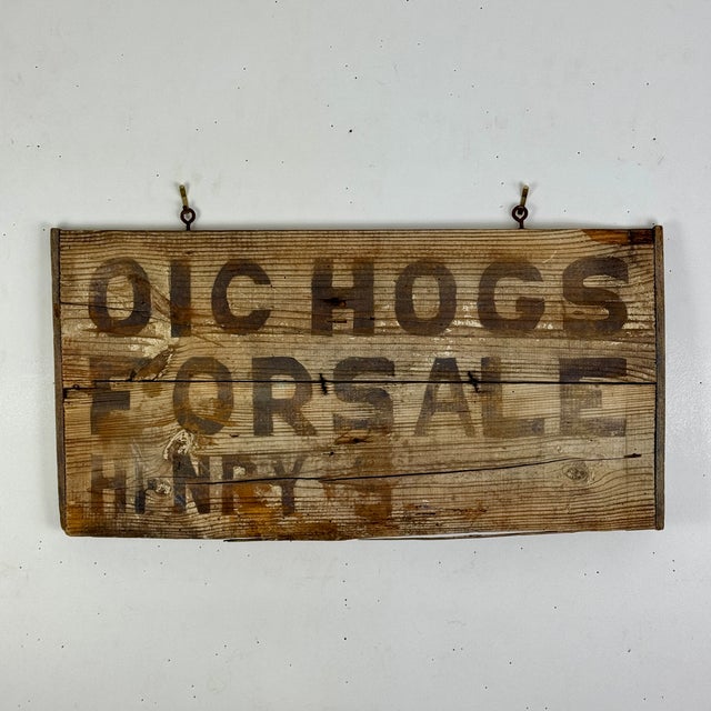No better hog than one sold by Henry Sloop... A minimalist vintage sign advertising hogs sold by Henry Sloop. It's double...