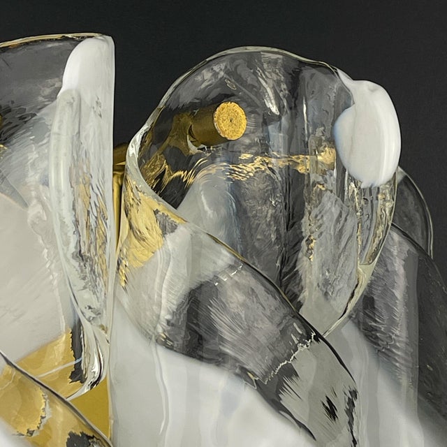 Gold Vintage Murano Wall Lamp Torciglioni by Avmazzega, Italy, 1970s For Sale - Image 8 of 18
