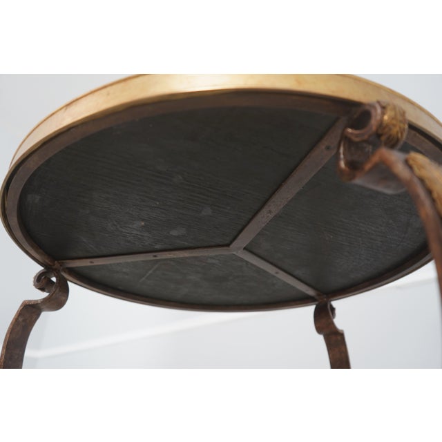 French Empire Round Gueridon Etched Bronze Top Lamp Table For Sale - Image 12 of 12