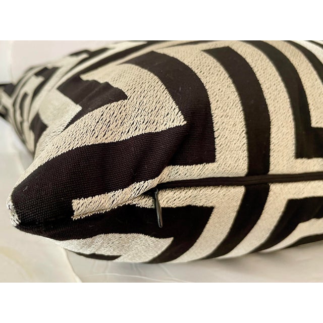 Textile Hand Embroidered Geometric Pattern All Down Pillow #4 For Sale - Image 7 of 8