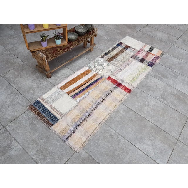 Turkish Natural Oushak Vintage Kilim For Sale - Image 3 of 10