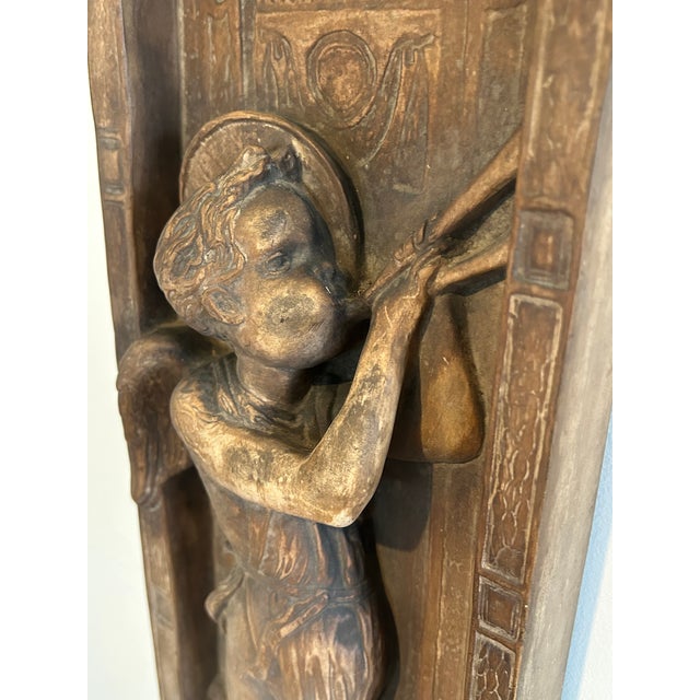 Antique Italian Terra Cotta Angel Sculpture/Plaque For Sale - Image 4 of 8