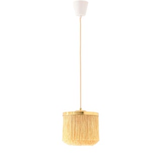 Scandinavian Modern Hanging Lamp in Beige and Gold by Hans-Agne Jakobsson, 1965 For Sale