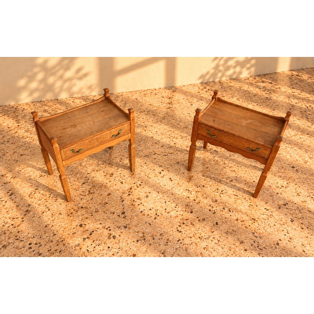 Vintage Brutalist Bedside Tables and Cabinets attributed to Henning Kjærnulf, Denmark, 1960s, Set of 2 For Sale - Image 6 of 8