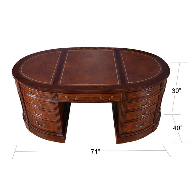 One of the most complicated items that we produce at Niagara furniture our Brown Leather Oval Partners Desk is also one of...