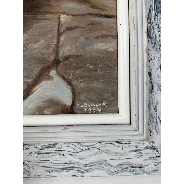 Original Mid Century Oil on Canvas Board Painting of a Sheepdog For Sale - Image 4 of 7