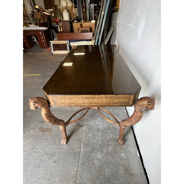Wood Maitland Smith Vintage Egyptian Style Writing Desk For Sale - Image 7 of 12