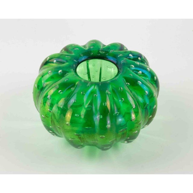 Vintage Green Murano Glass Bowl, realized in Italy in 1970s. Excellent condition.