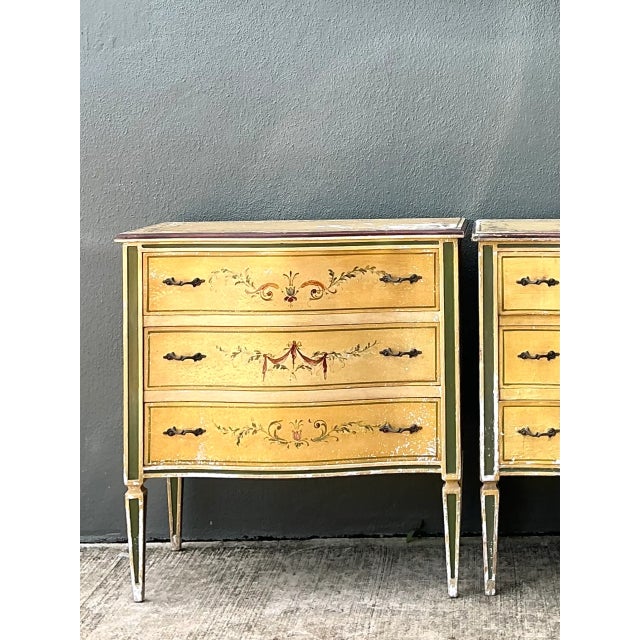 Vintage Hand-Painted Wood Chest - A Pair For Sale - Image 4 of 17