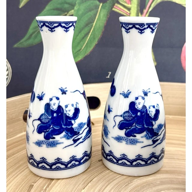 1960s 1960s Sake Set - "Boys Chasing Butterflies" For Sale - Image 5 of 8