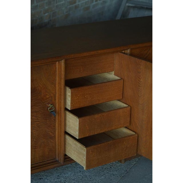 Large Danish Modern Sculptural Oak Sideboard with Paneled Doors, 1950s For Sale - Image 11 of 18