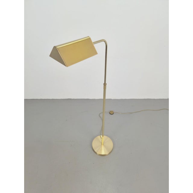 Brass Reading Floor Lamp from Sölken Leuchten, 1980s For Sale - Image 9 of 11
