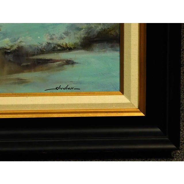 Impressionist Dennis Sheehan "Untitled" Oil on Canvas Hand Signed Landscape Painting, Custom Framed For Sale - Image 3 of 7