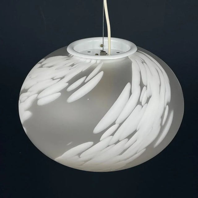 Vintage Swirl Murano Glass Pendant Lamp in Vetri Murano, Italy, 1970s For Sale - Image 11 of 11