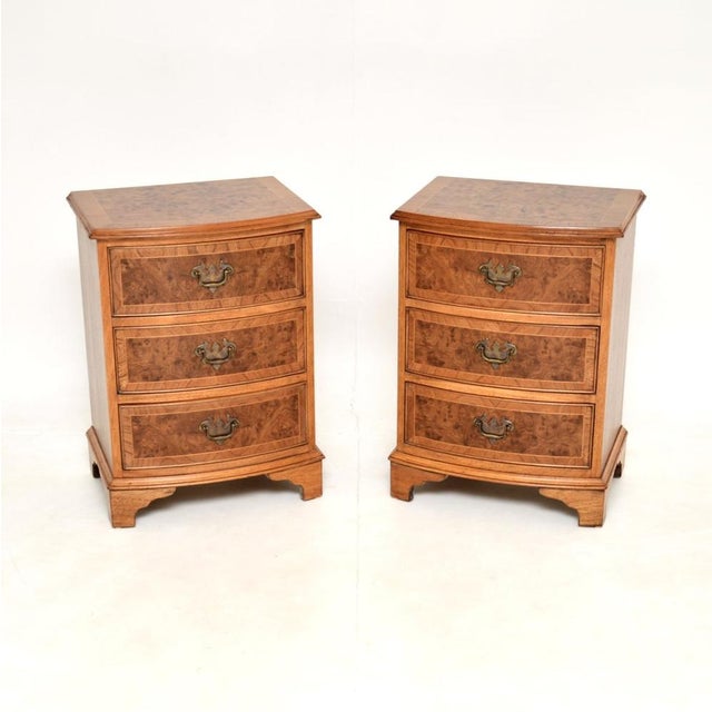 Antique Burr Elm Bedside Chests, 1950s, Set of 2 For Sale - Image 11 of 11